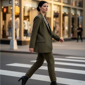 Elegant Olive Women's Pantsuit